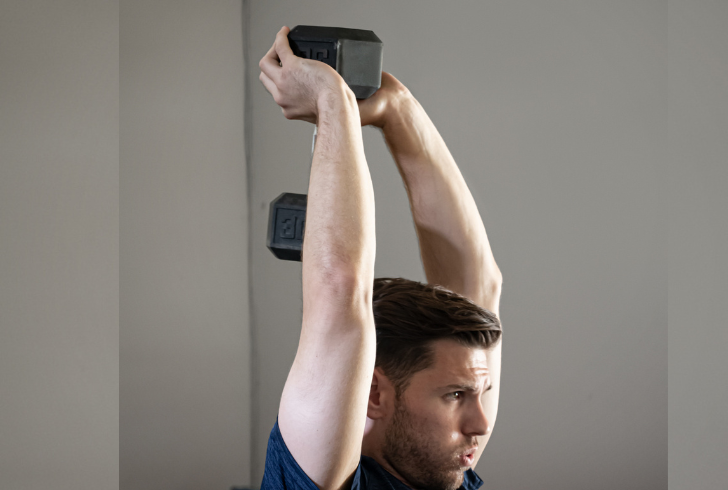Overhead Press for Triceps Tips: Illustration of Dumbbell Exercise